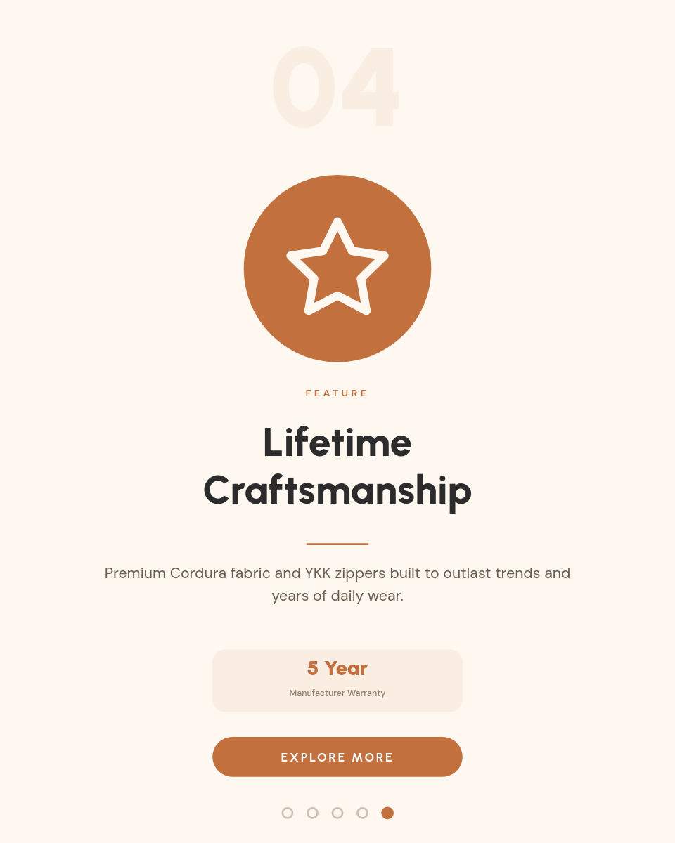 Cream Terracotta Product Feature Breakdown Carousel with Icon Slides - Page 5