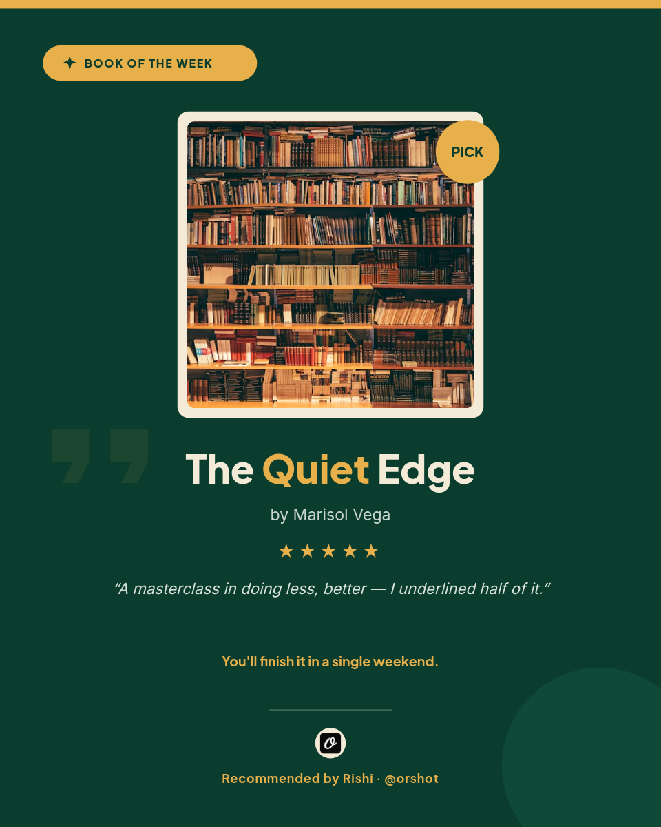 Emerald & Gold Book-of-the-Week Pick — Plus Jakarta Bold, Framed Cover, 5-Star Row & Quote
