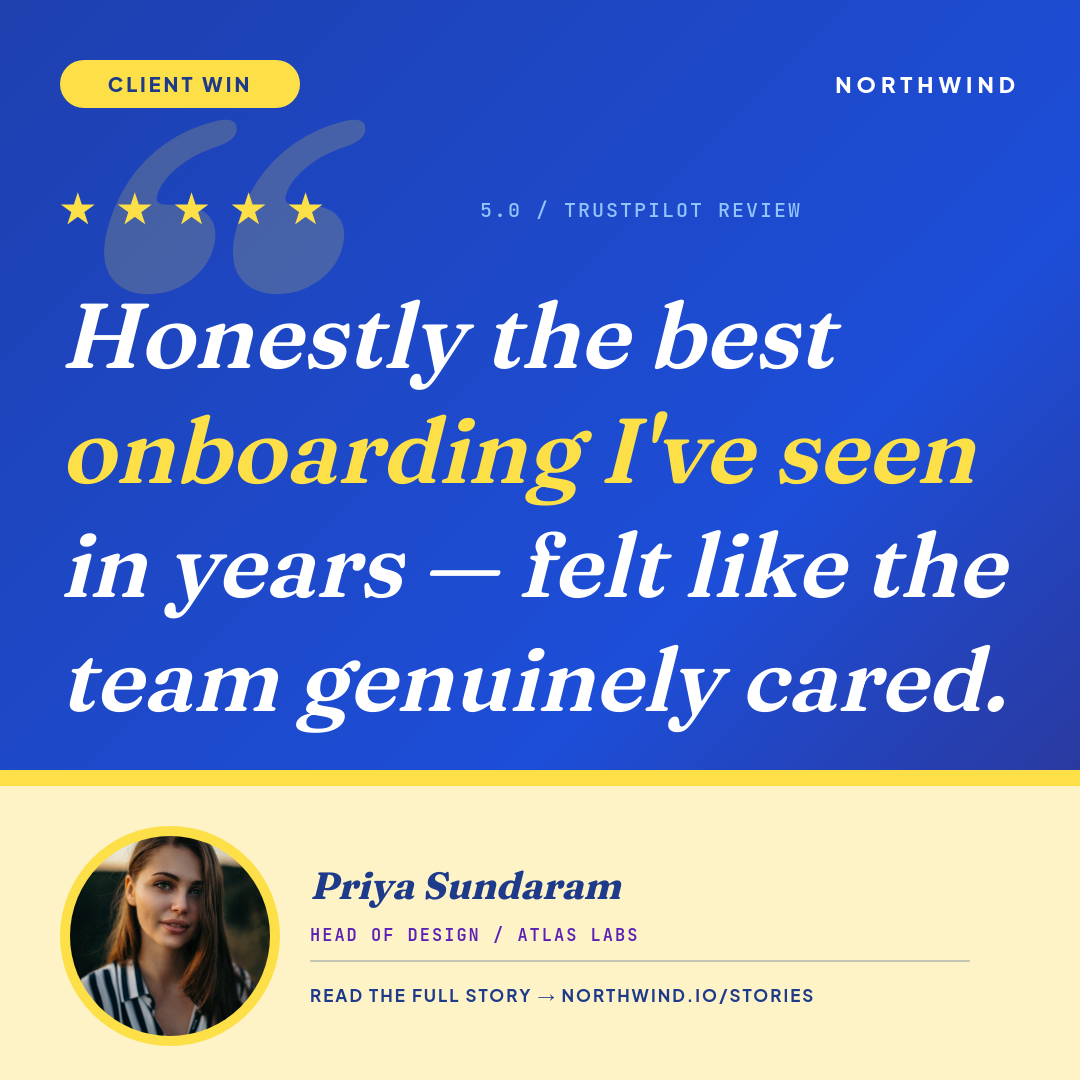 Electric Cobalt & Sunshine Yellow Client Testimonial Square Card with 5-Star Rating