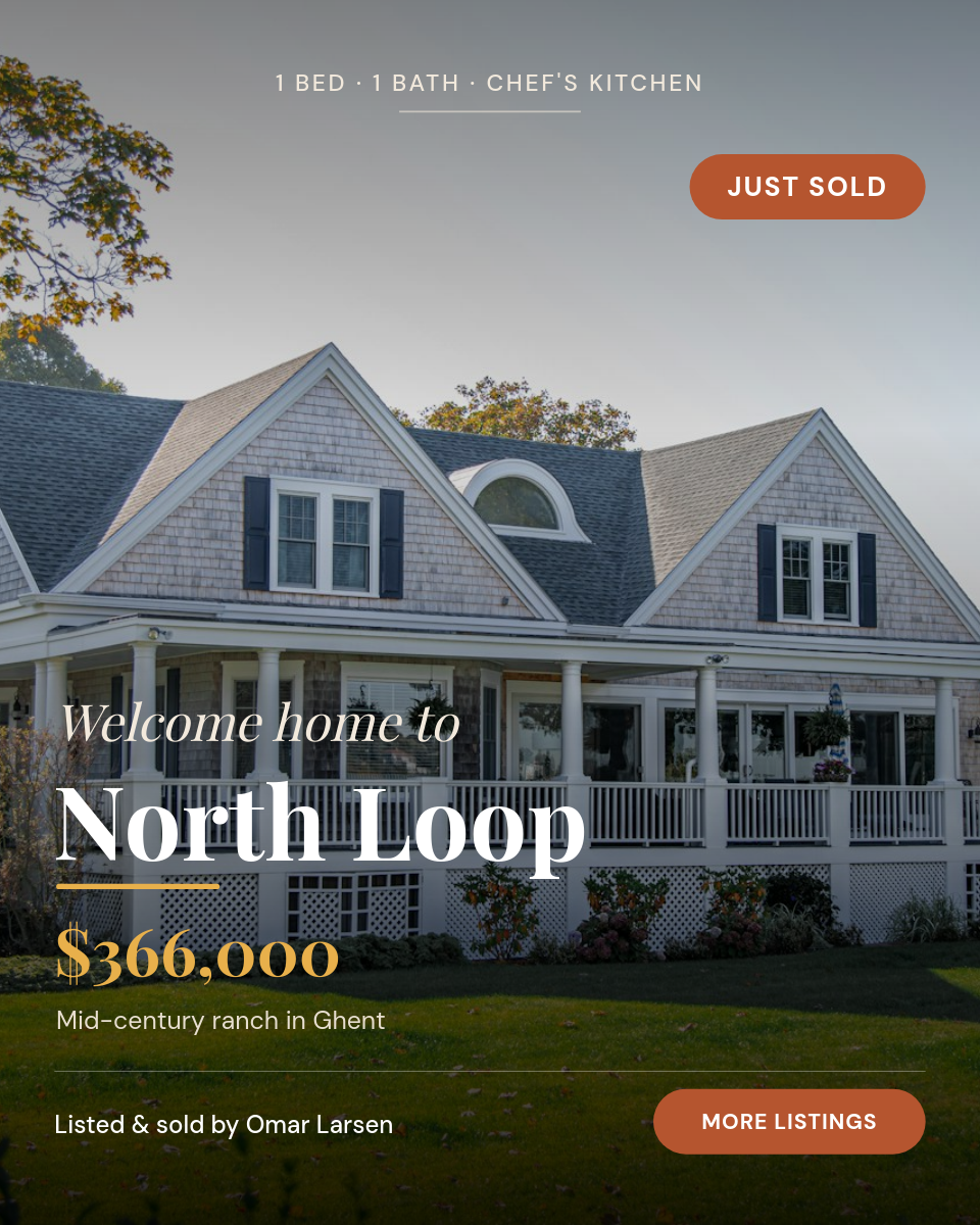 Just Sold Real Estate Post — Dark Editorial Serif with Gold Price