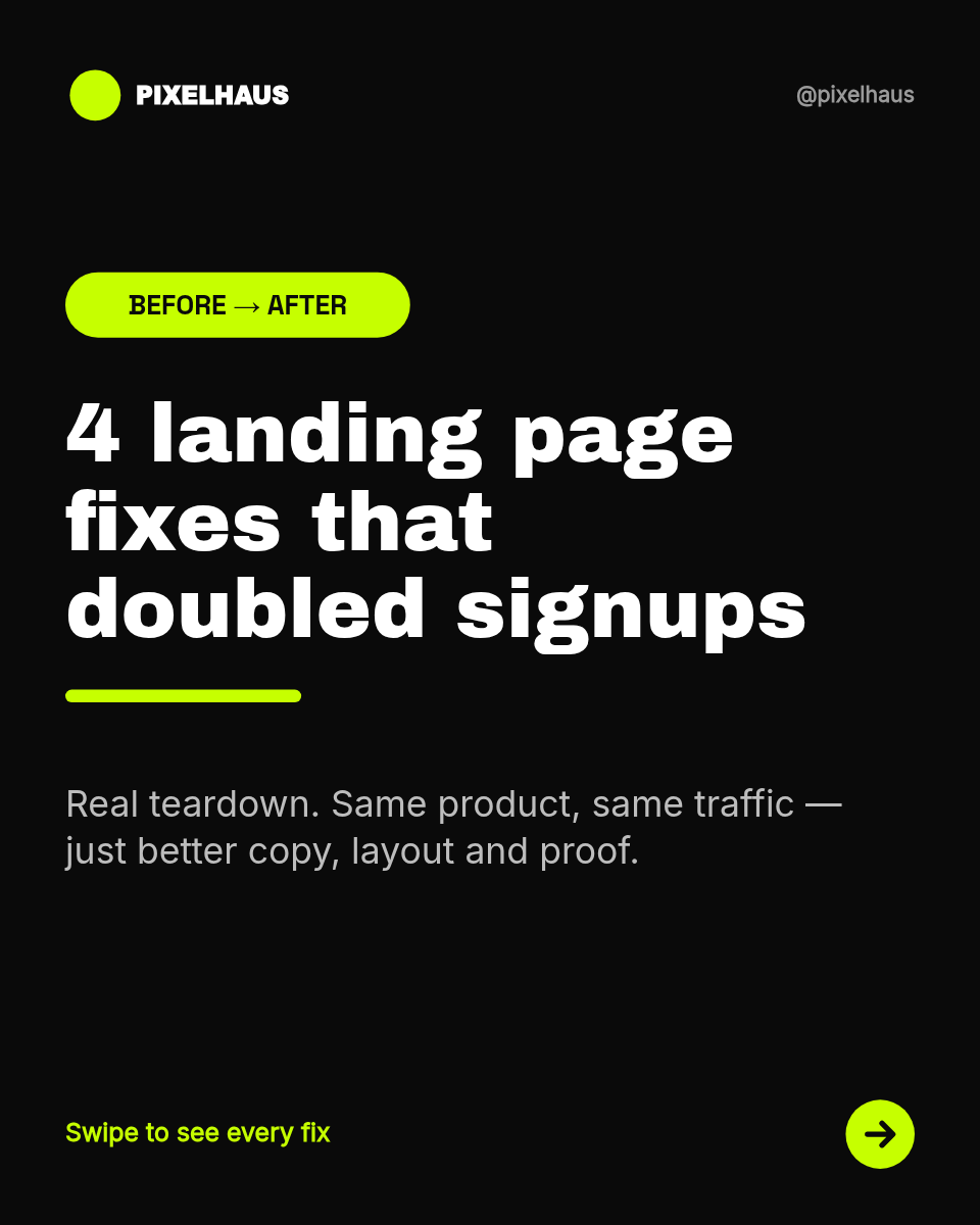 Instagram Carousel Template — Before & After, Black & Lime - Page 1