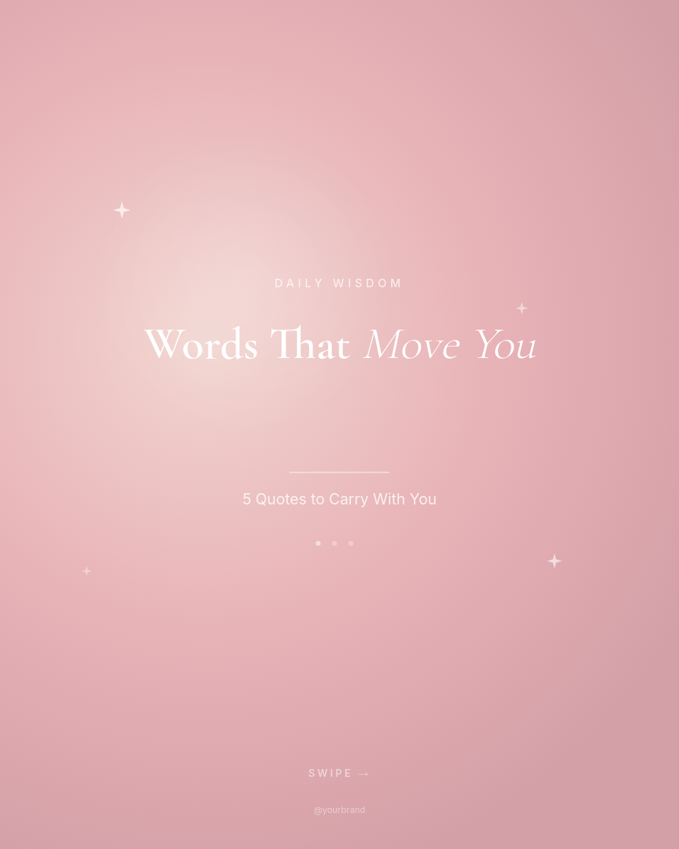 Warm Gradient Motivational Quotes Carousel with Serif Typography and Sparkle Accents - Page 1