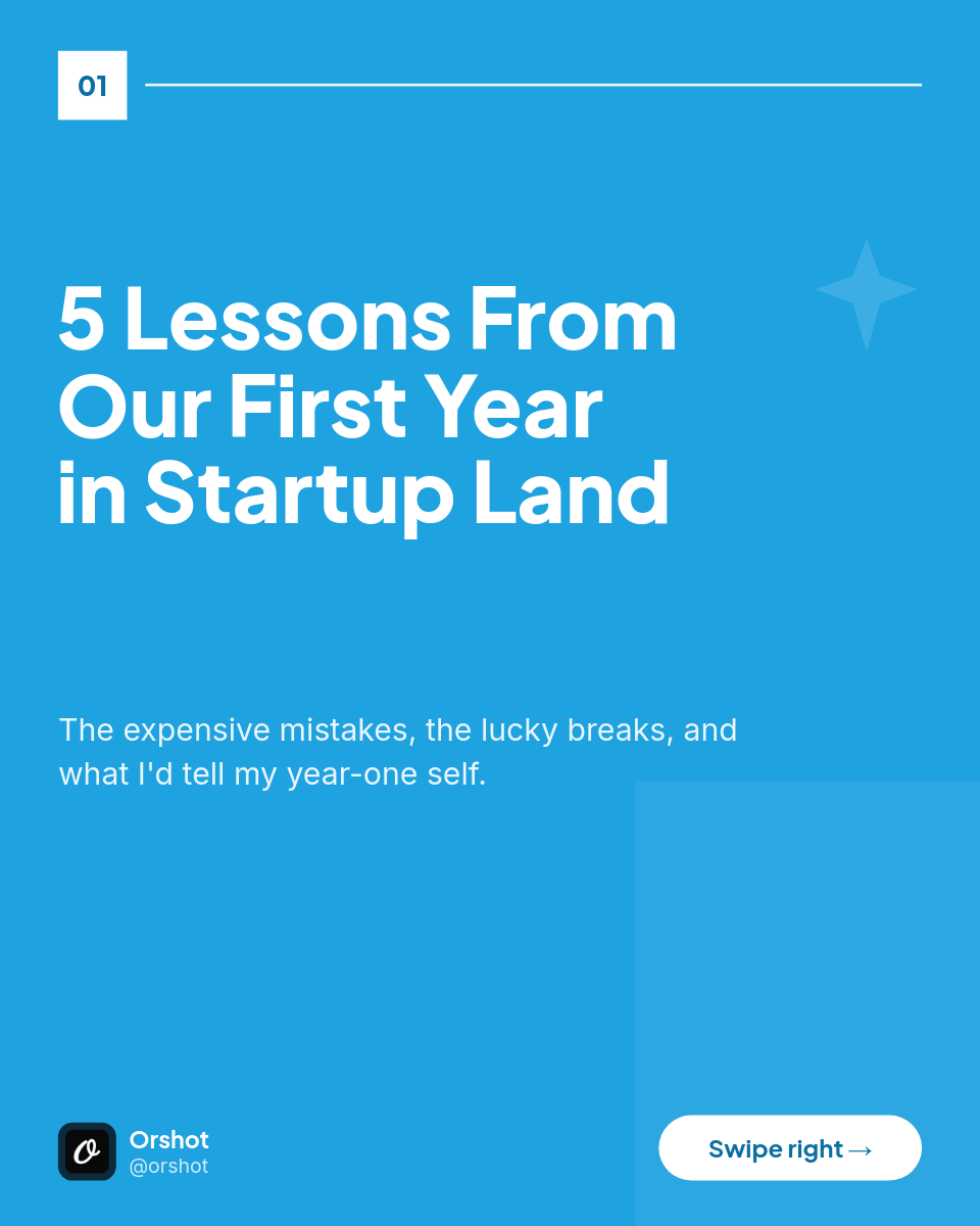 Bright-Blue Founder-Lessons IG Carousel — Plus Jakarta Bold, 7 Slides - Page 1