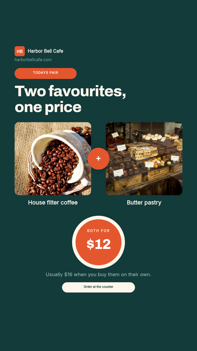 Two item combo deal story