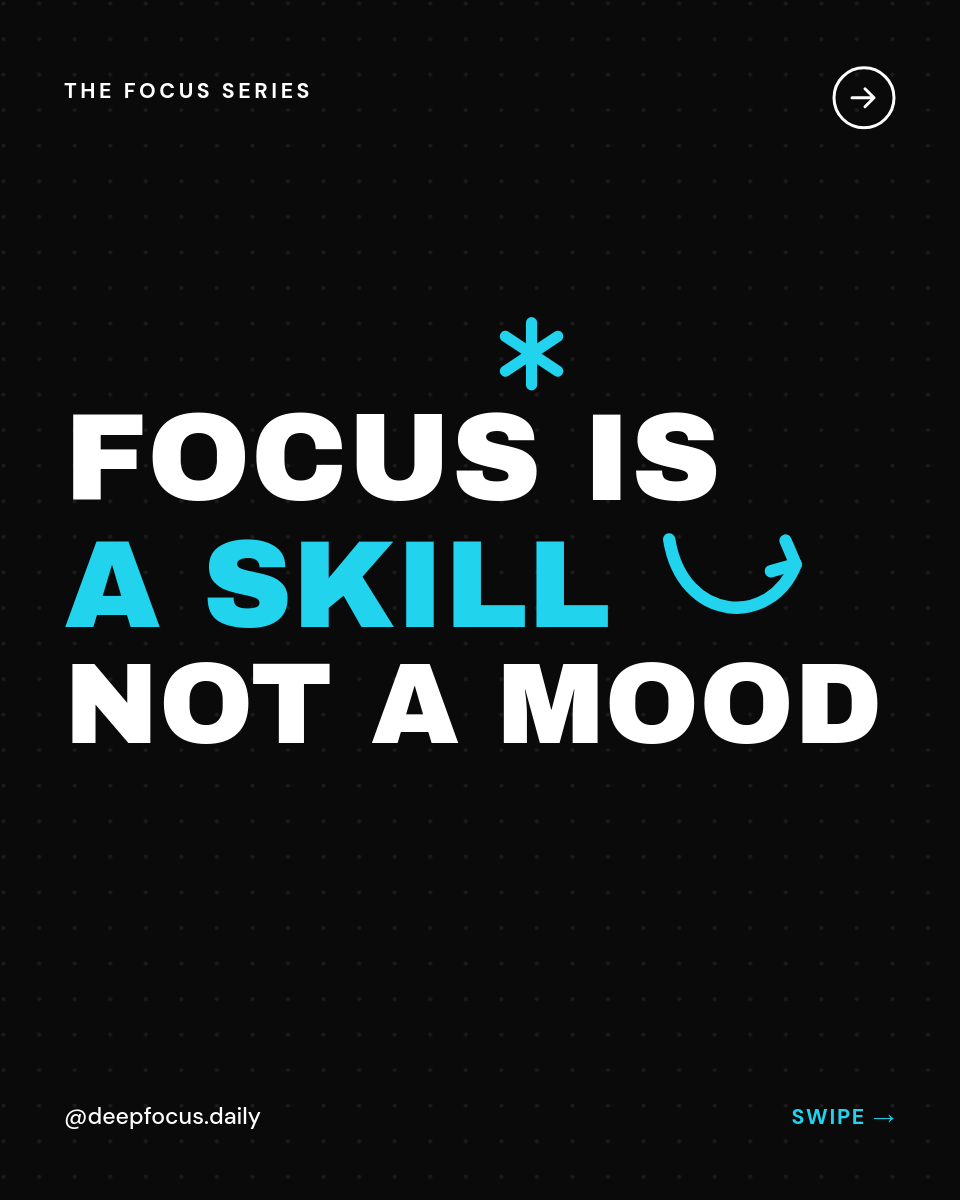 Bold Black & Cyan Productivity Tips Instagram Carousel