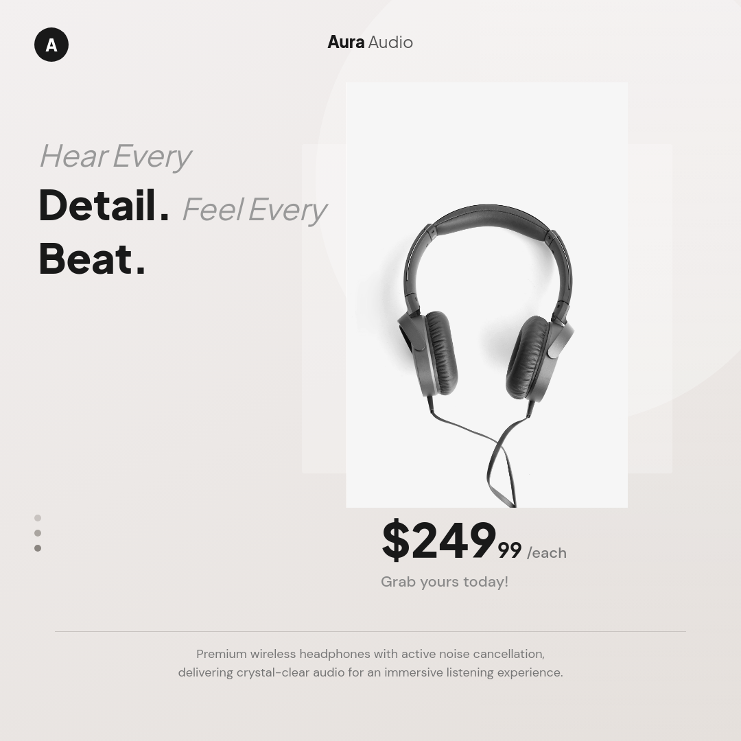 Wireless Headphones Product Ad — Clean Minimal Showcase