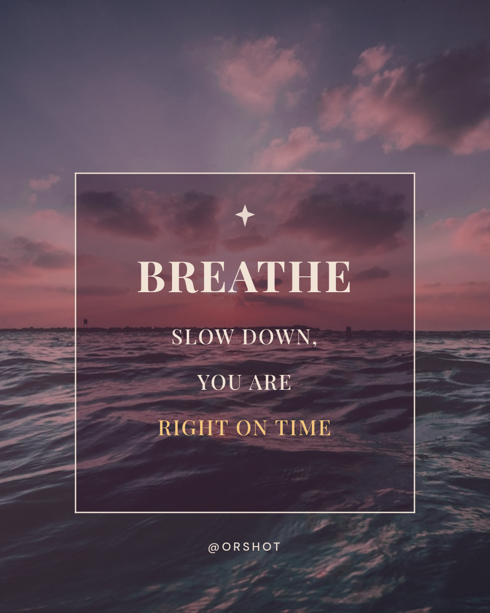 Dusk Water Framed Quote — Calming Serif Reminder Portrait