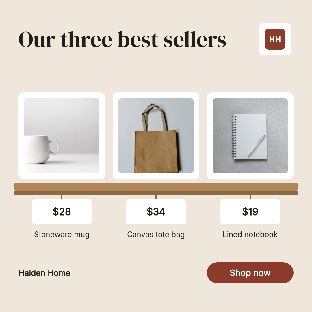 E-commerce bestseller shelf post