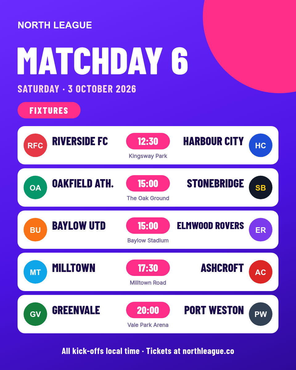 Football Fixtures Card 4:5 — Matchday, Purple & Pink