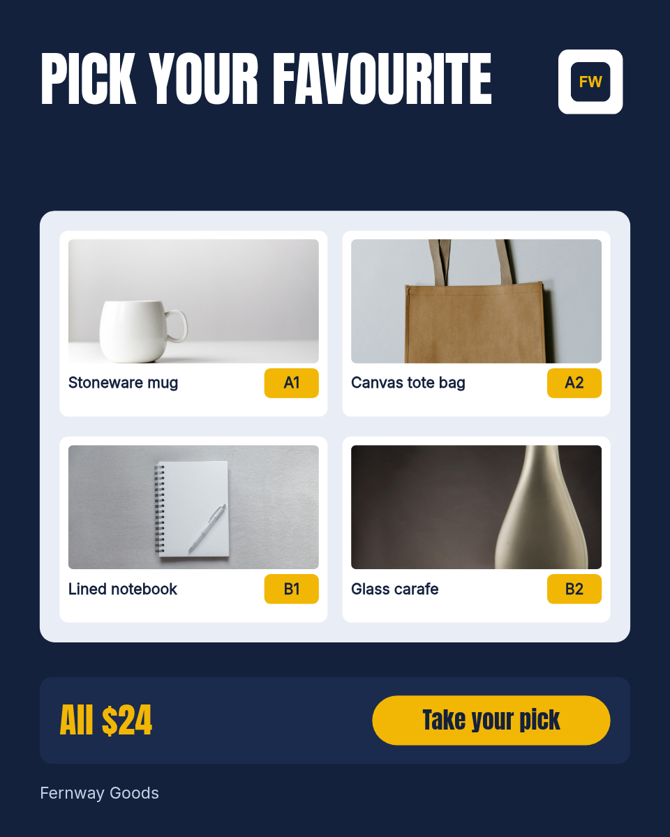 E-commerce product picker post