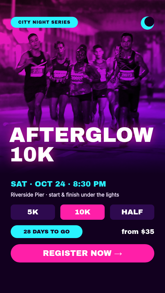 Animated Night Run Event Promo 9:16 — Magenta Duotone