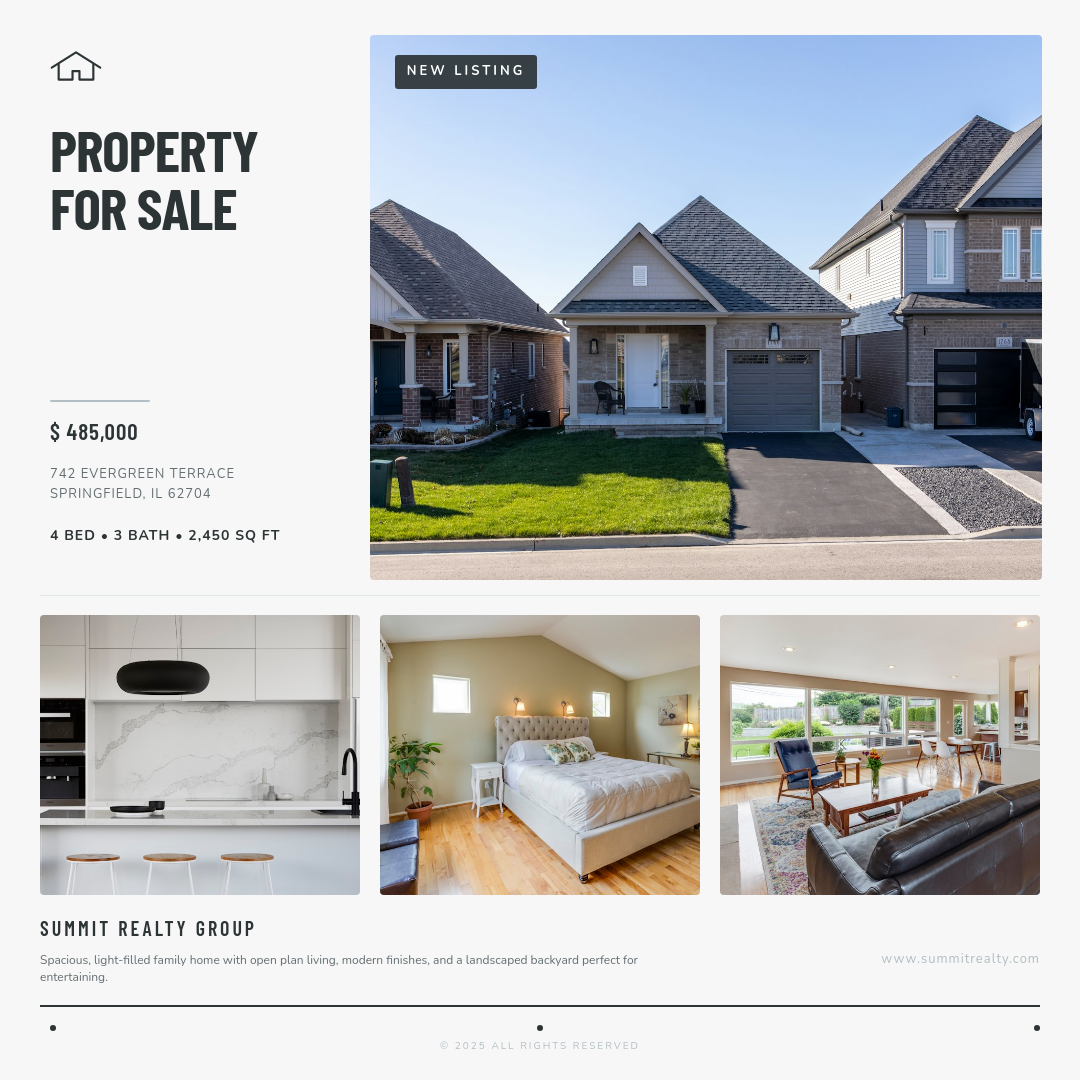 Clean White Multi-Photo Property Listing