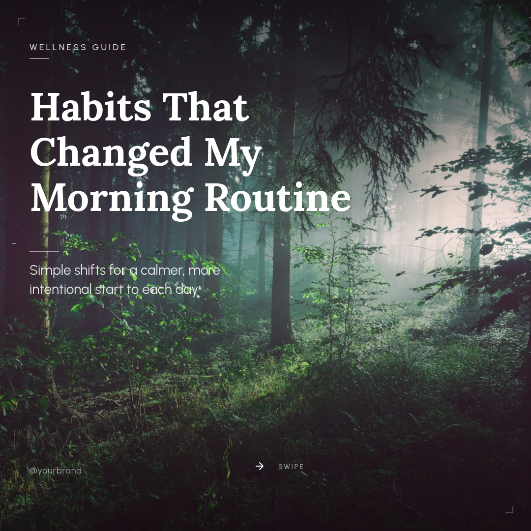 Serene Forest Wellness Carousel Cover with Bold Serif Overlay
