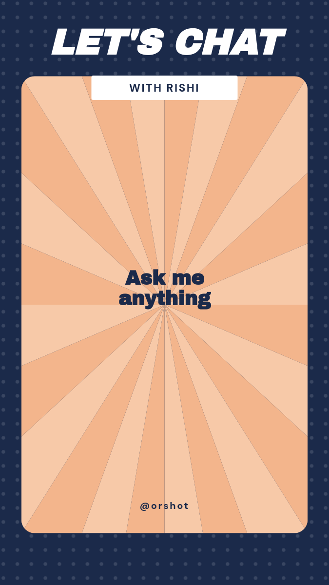 Let's Chat Q&A Story — Sunburst Panel on Halftone Dot Border