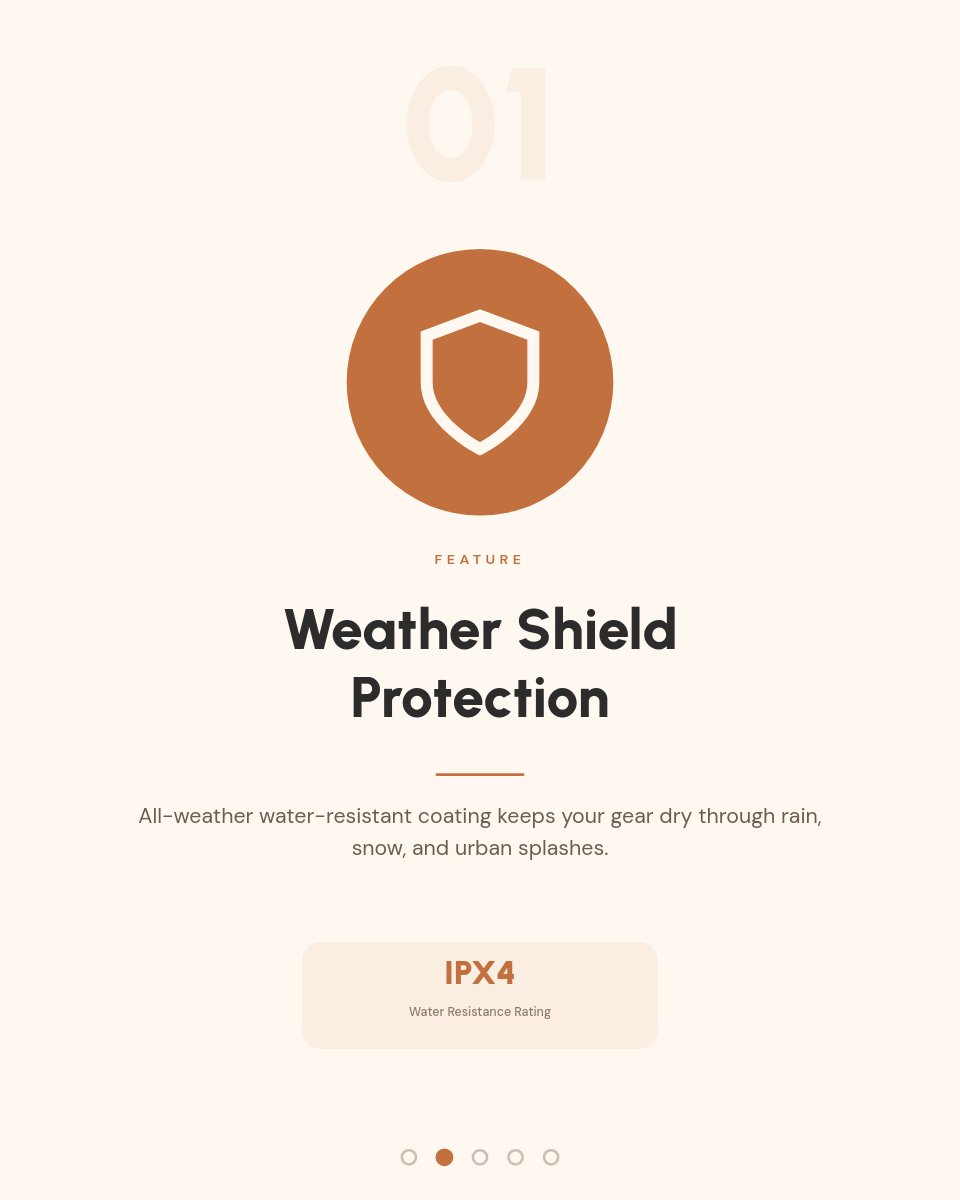 Cream Terracotta Product Feature Breakdown Carousel with Icon Slides - Page 2