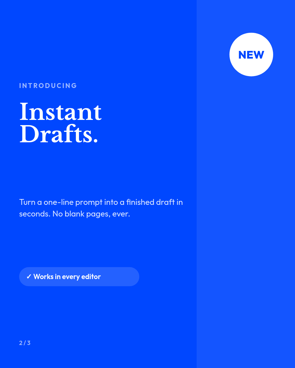 Electric Blue New Feature Teaser 3-Slide Instagram Carousel - Page 2