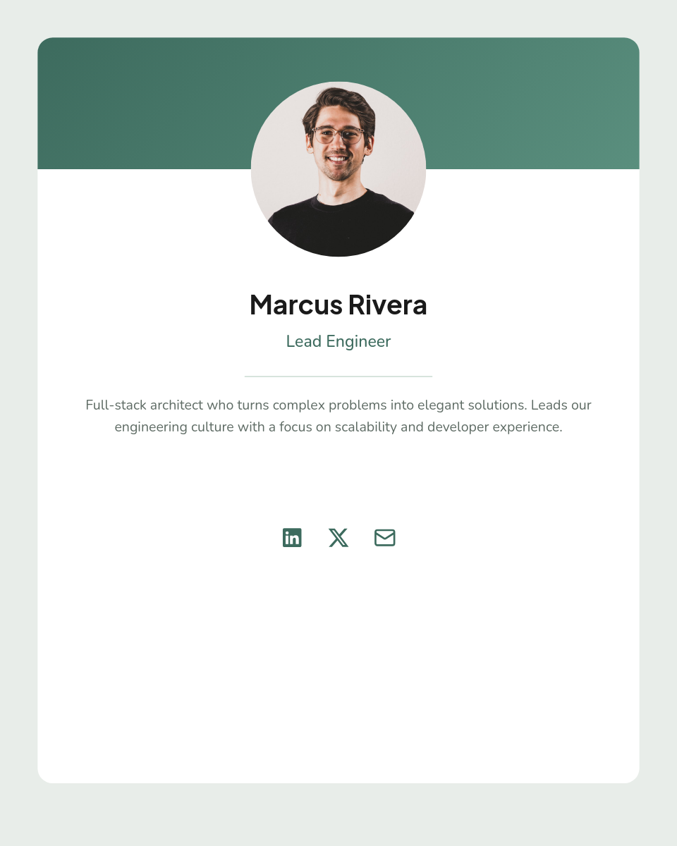 Sage Green Team Meet-the-Team LinkedIn Carousel with White Cards and Circular Headshots - Page 3
