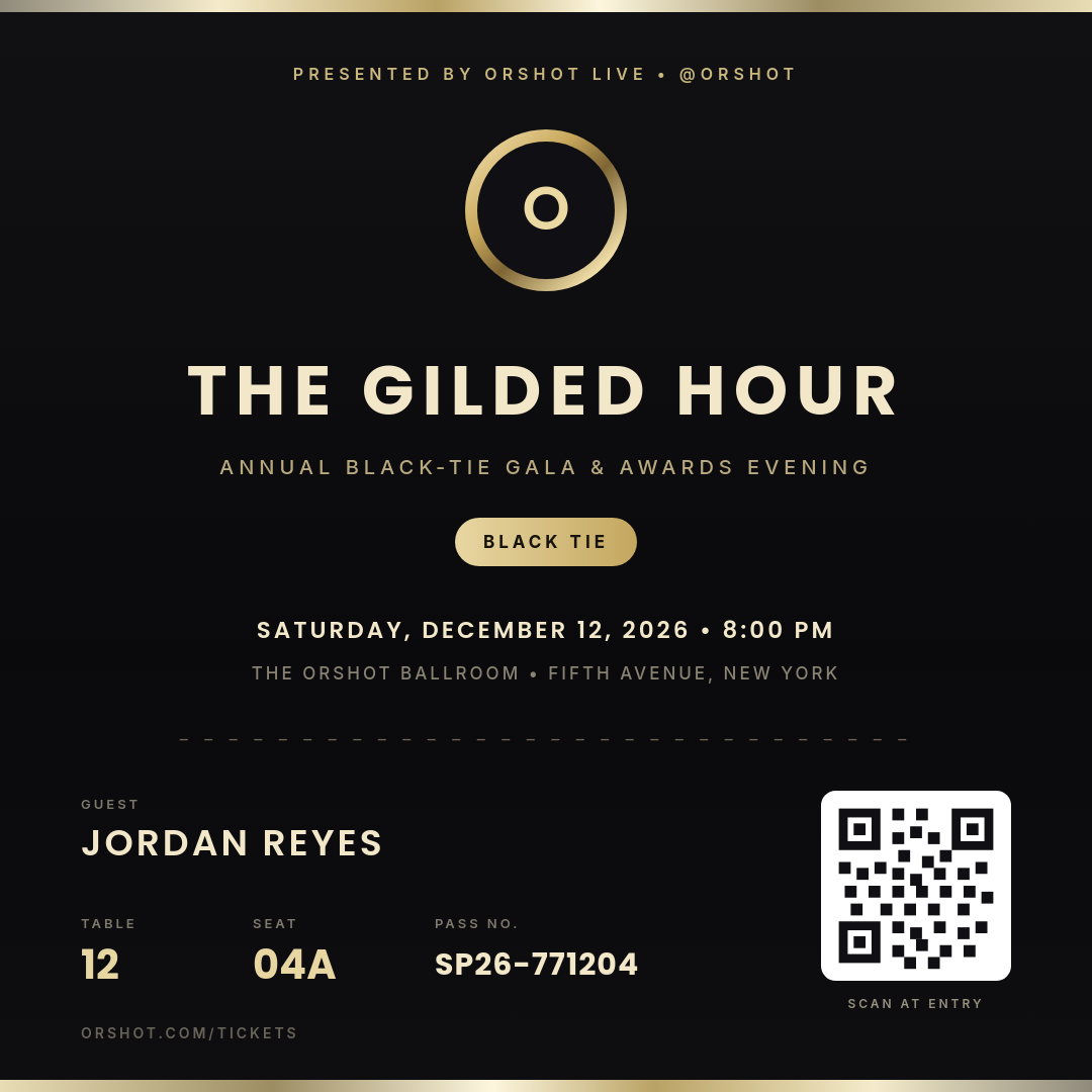 Champagne Chrome Gilded Hour — Metallic VIP Gala Pass