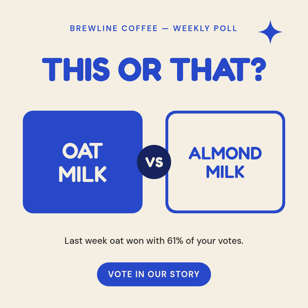 This or That Poll Instagram Post — Cream & Bold Blue Coffee