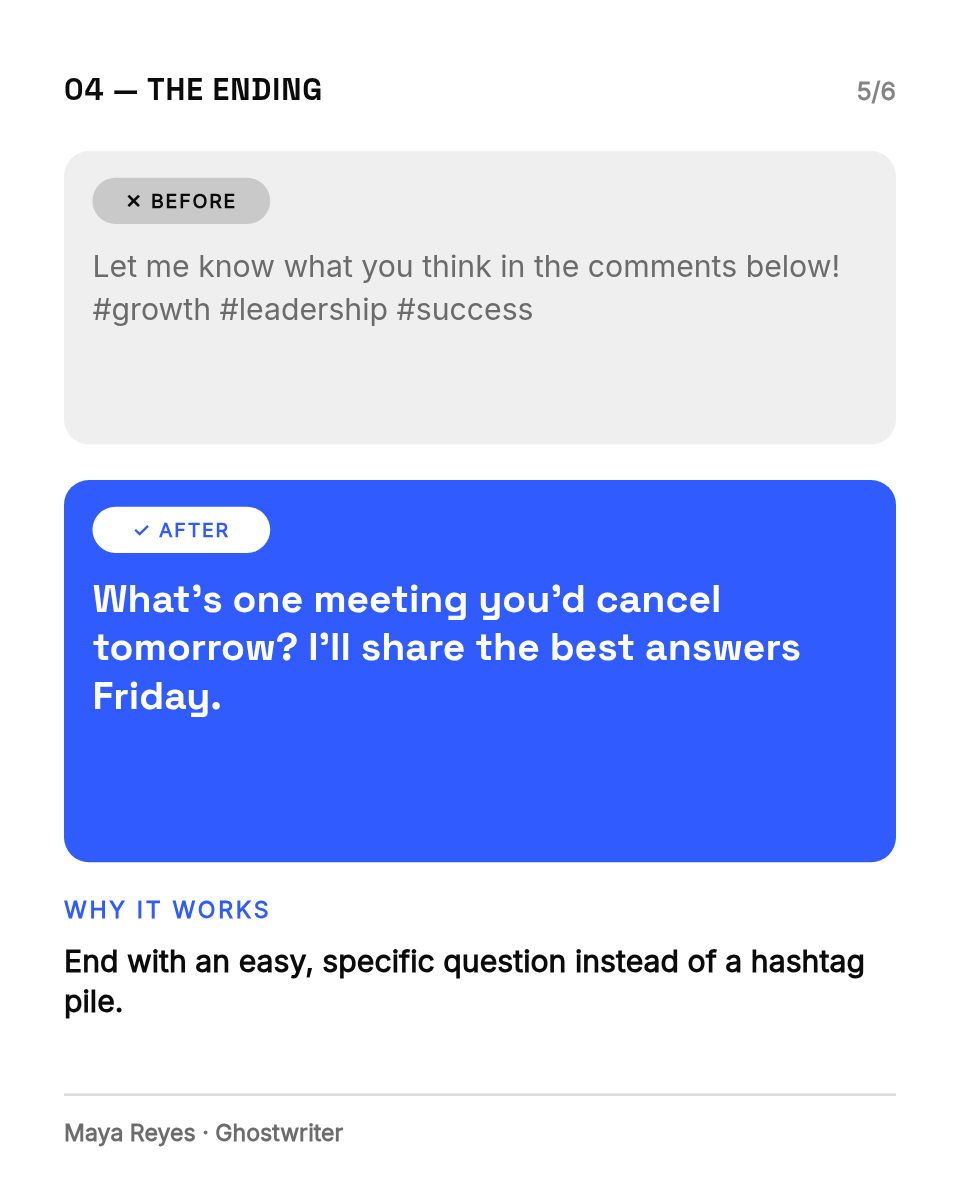 LinkedIn Carousel Template — Before & After Post Rewrites - Page 5