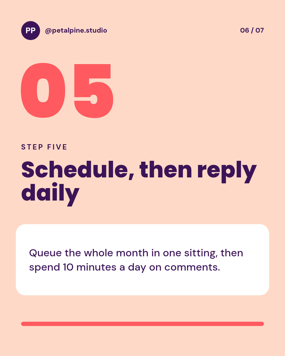 Instagram Carousel Template — 5-Step Guide, Peach & Plum - Page 6