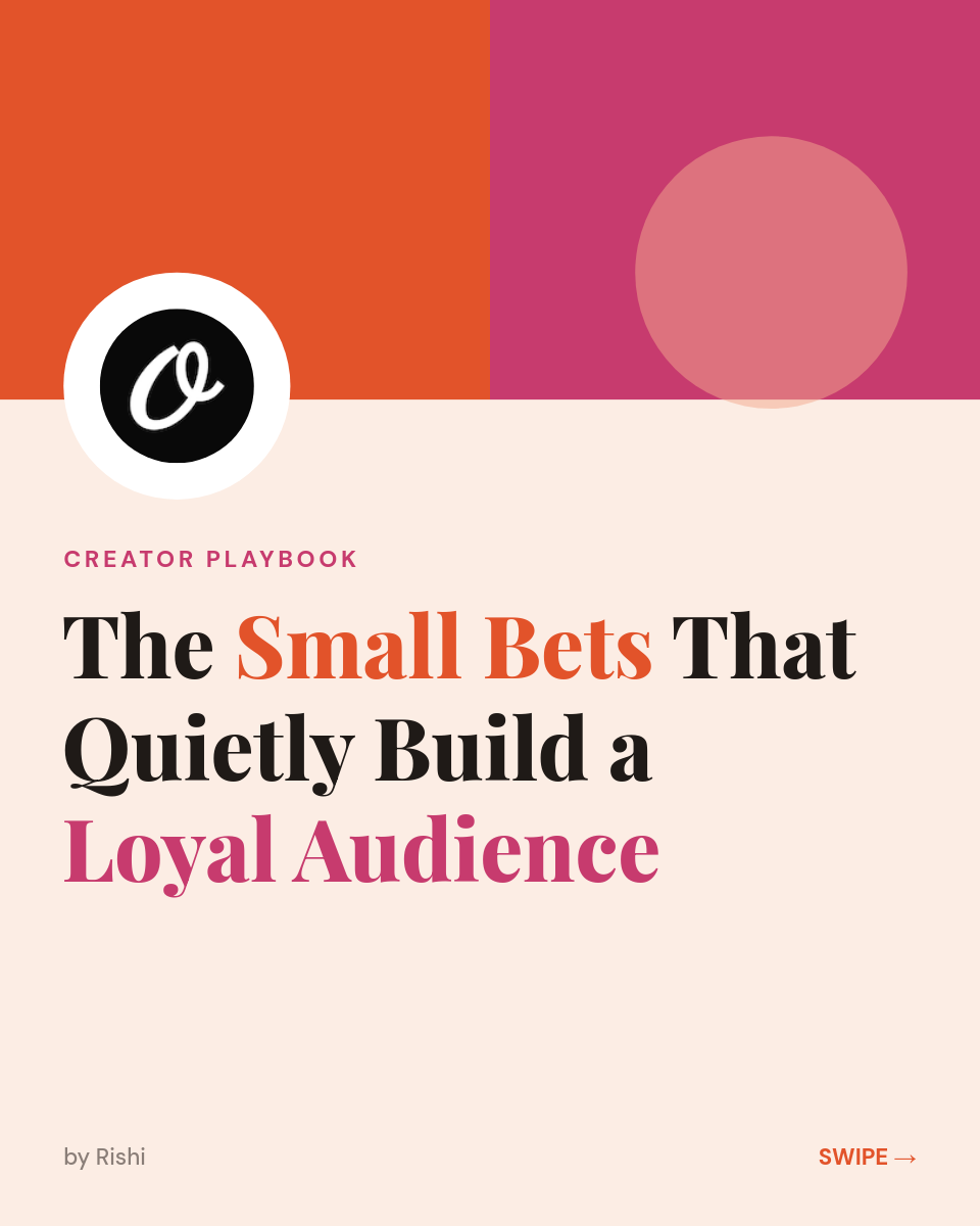Warm Cream Creator-Playbook Carousel — Orange/Magenta Color Blocks, Playfair Serif & Faint Numerals - Page 1