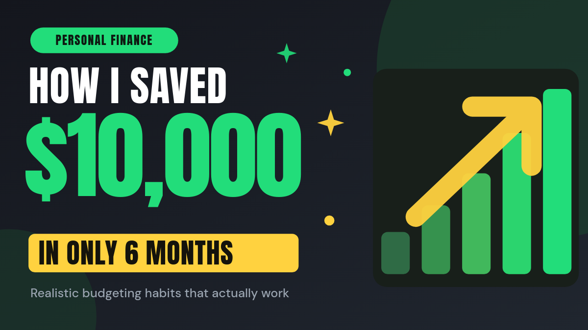 Bold Black & Green Personal Finance Savings YouTube Thumbnail