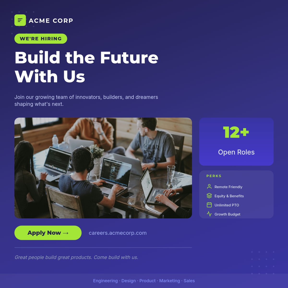 Talent Acquisition Campaign — Corporate Hiring Post