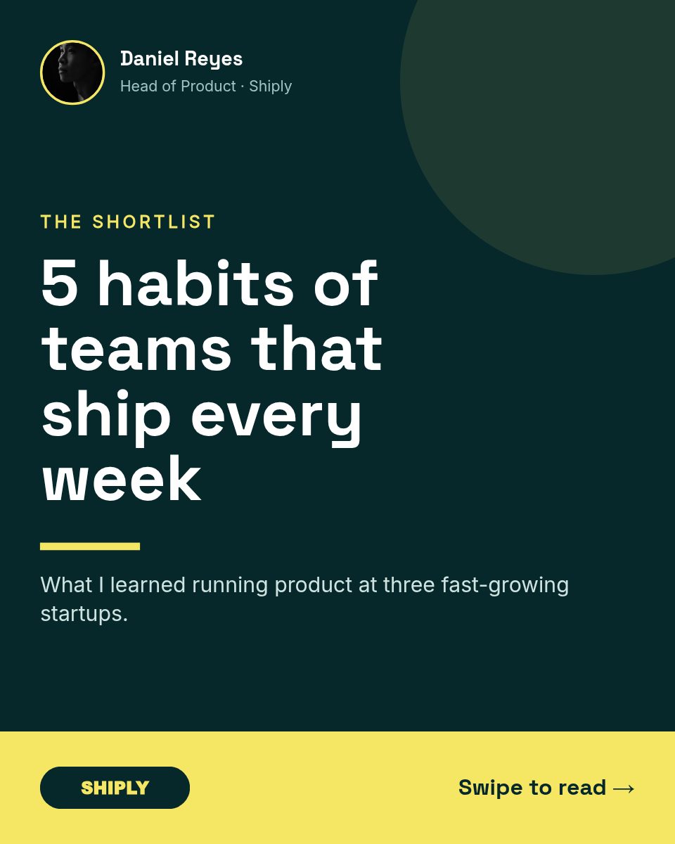 LinkedIn Listicle Carousel Template — Teal & Lemon List - Page 1
