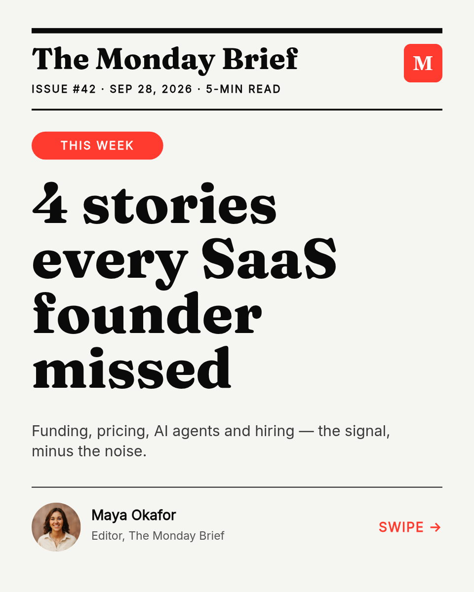 LinkedIn Carousel Template — Weekly News Brief, Red Pop - Page 1