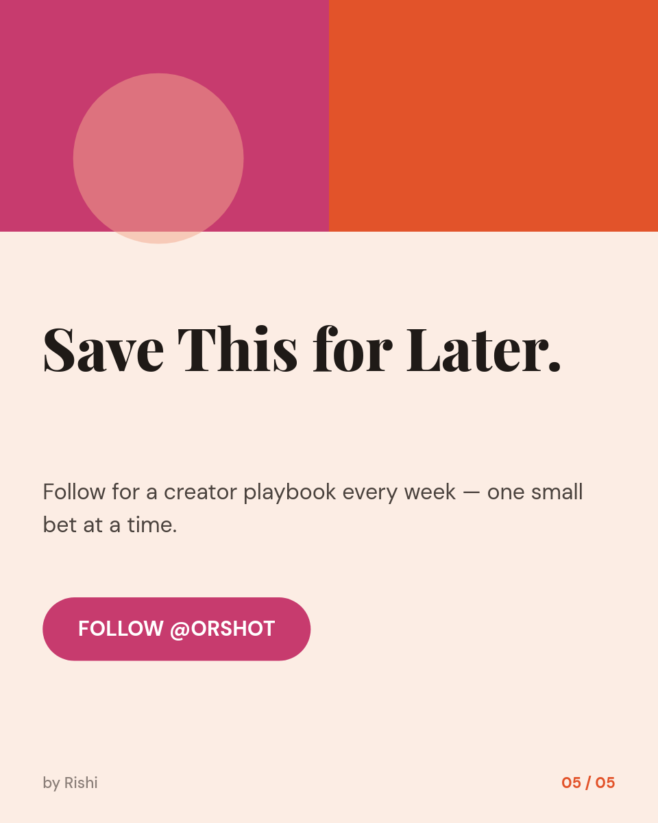 Warm Cream Creator-Playbook Carousel — Orange/Magenta Color Blocks, Playfair Serif & Faint Numerals - Page 5