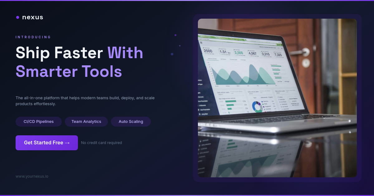 SaaS Product Launch — Dark Tech Gradient