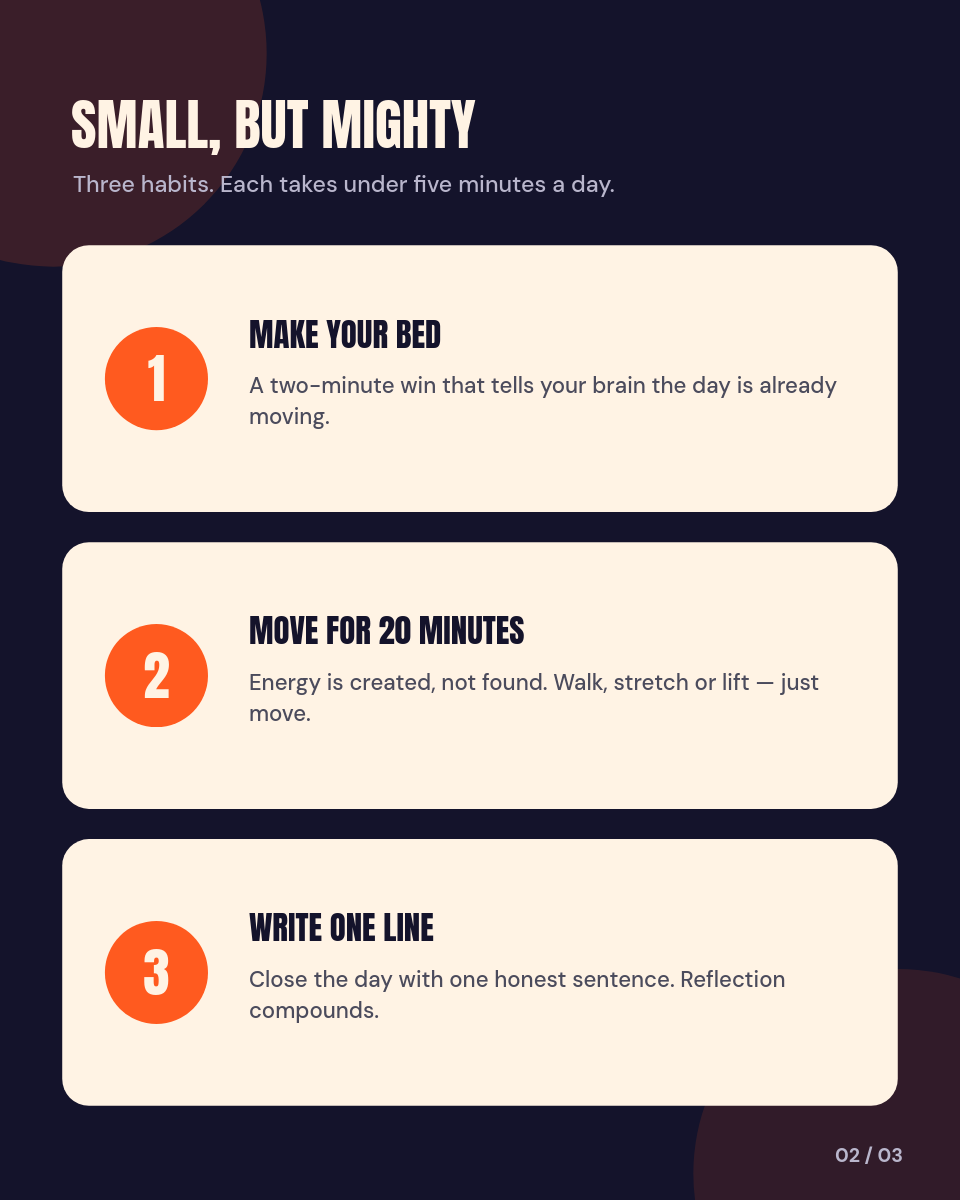 Bold Orange Daily Habits 3-Slide Instagram Carousel - Page 2
