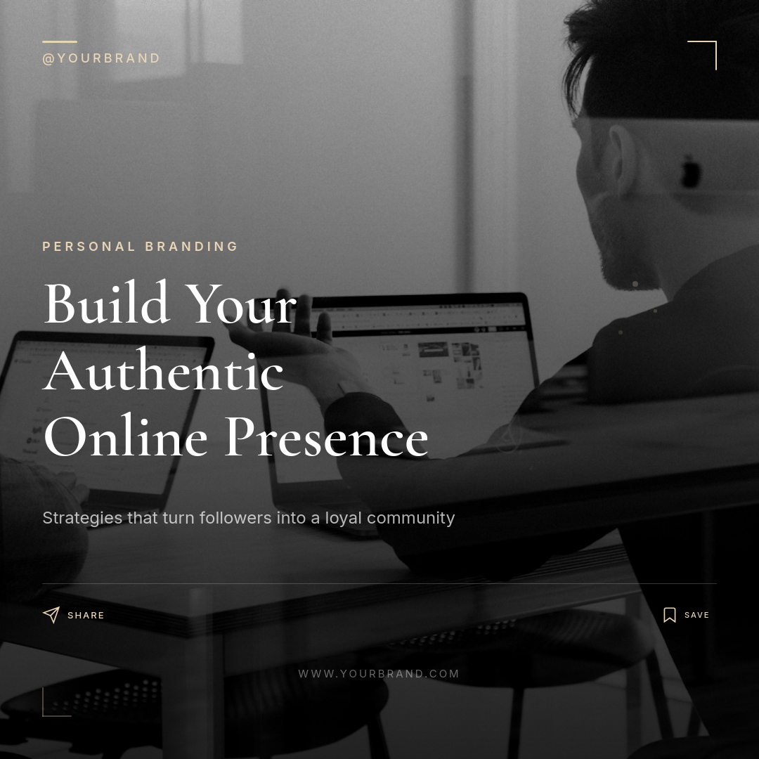 Editorial Photo-Forward Personal Brand Growth Post with Serif Headline Overlay
