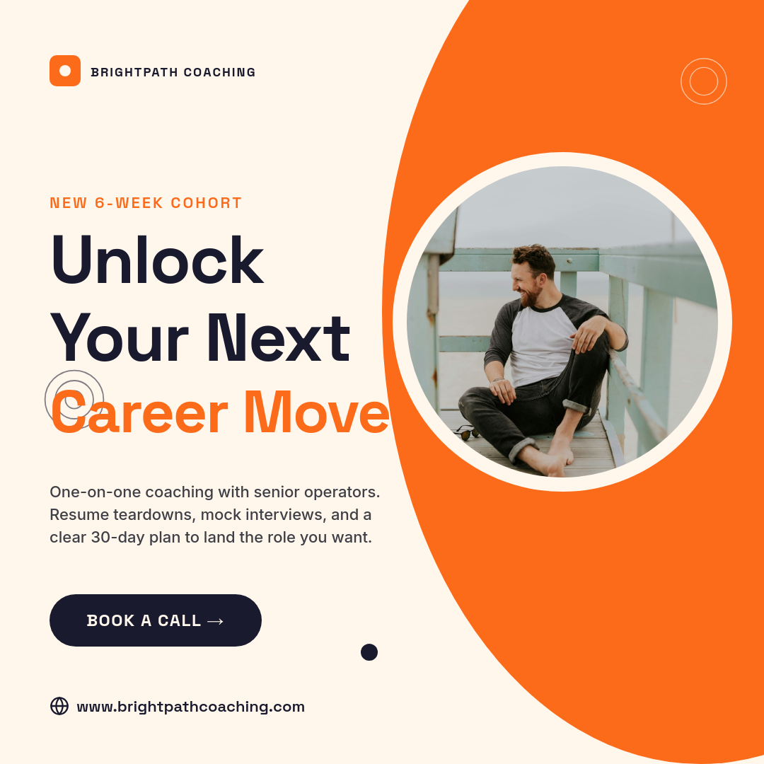Tangerine & Ink Career Coaching Instagram Ad with Circular Portrait and Curved Accent