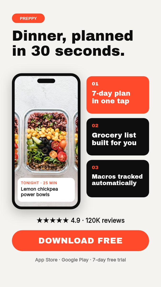 Animated App Ad Story 9:16 — Meal Planner, Black & Tomato