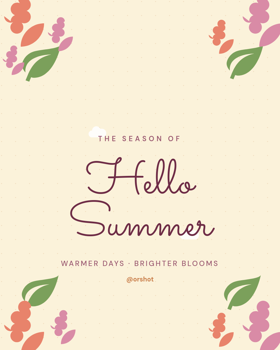 Hello Summer — Floral Frame Seasonal Greeting Card