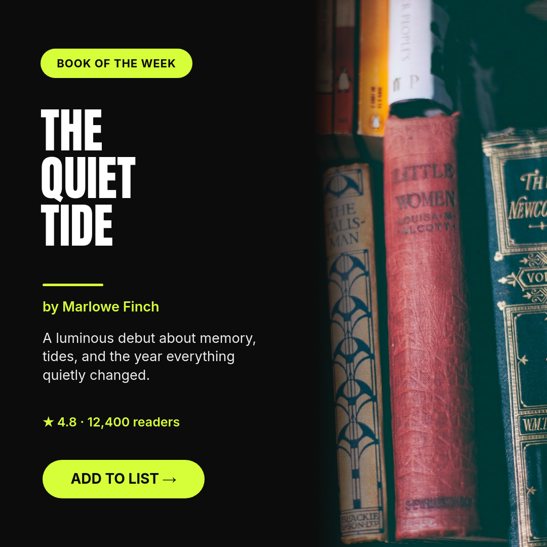 Book of the Week Social Post — Acid Lime on Black Editorial