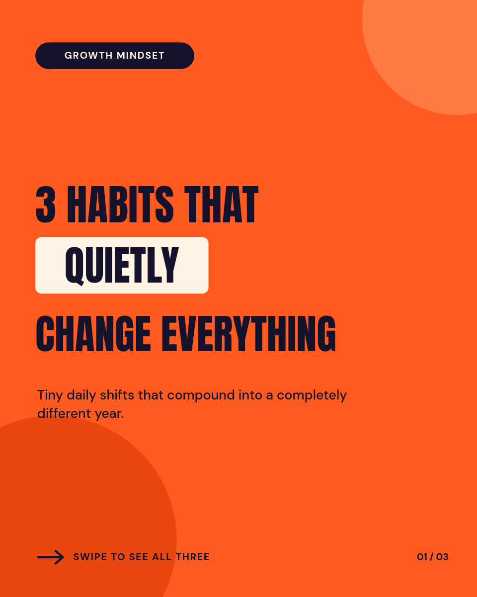 Bold Orange Daily Habits 3-Slide Instagram Carousel - Page 1