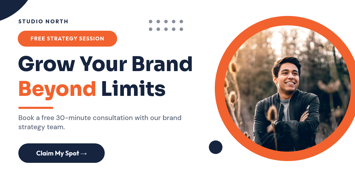 Bold Navy & Orange Free Strategy Session Email Banner