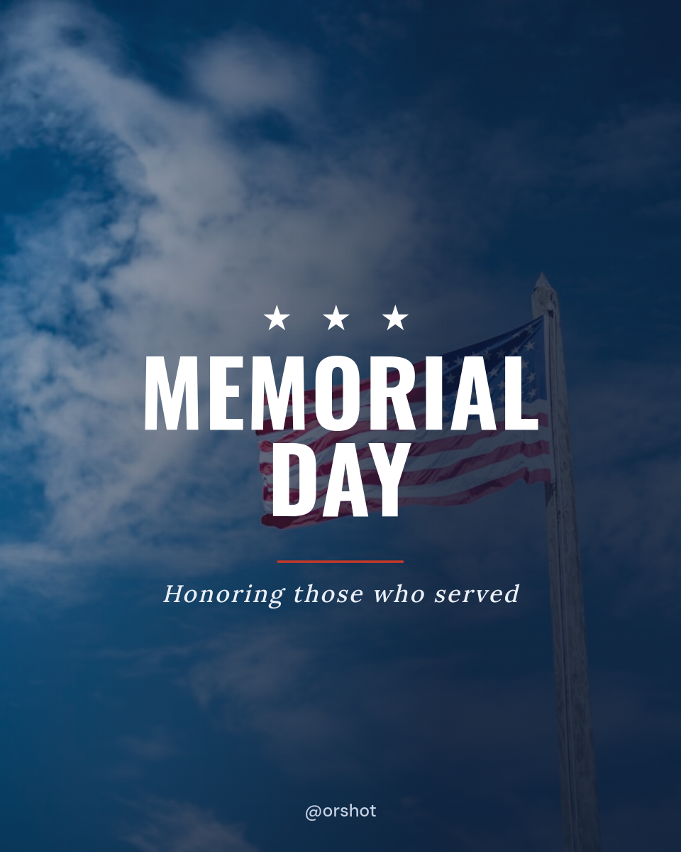 Memorial Day Tribute — Flag Photo + Condensed Caps