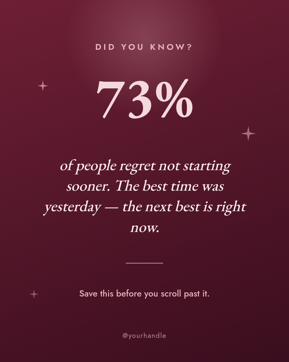 Burgundy Did-You-Know Fact Card with Giant Stat