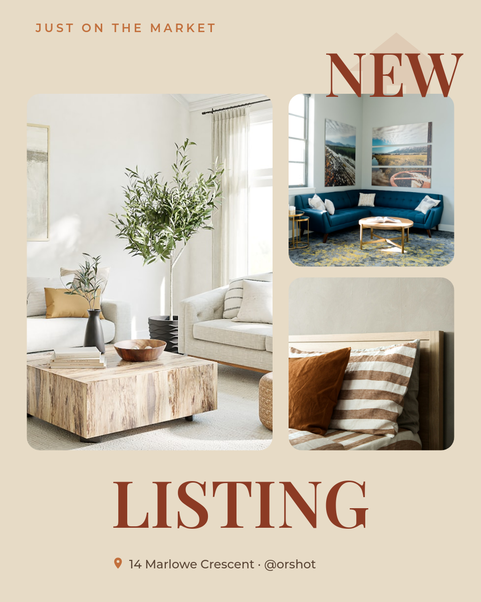 Terracotta New Listing 3-Photo Collage Real Estate Portrait