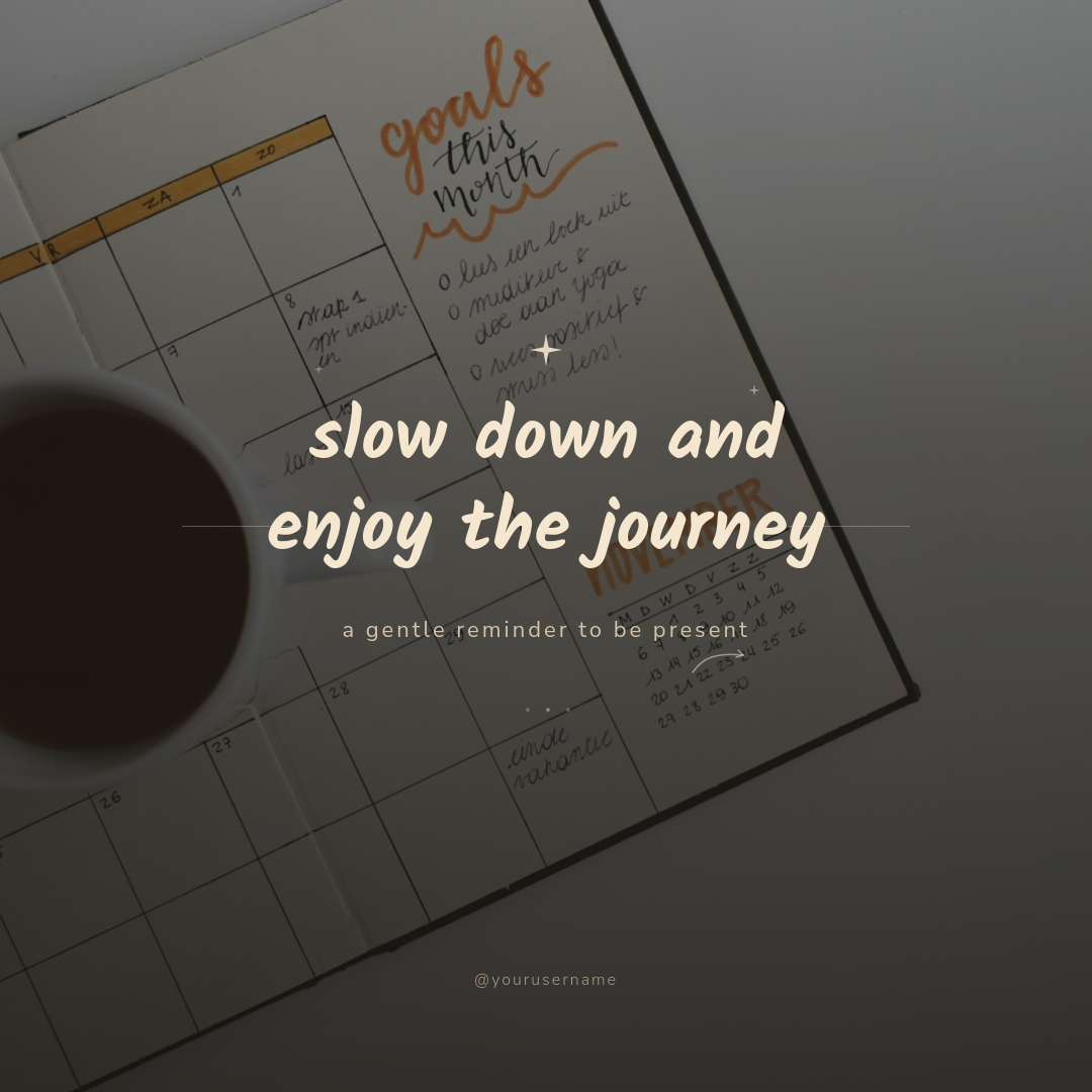 Warm Moody Nature Photo Motivational Quote Post with Script Headline and Sparkle Accent