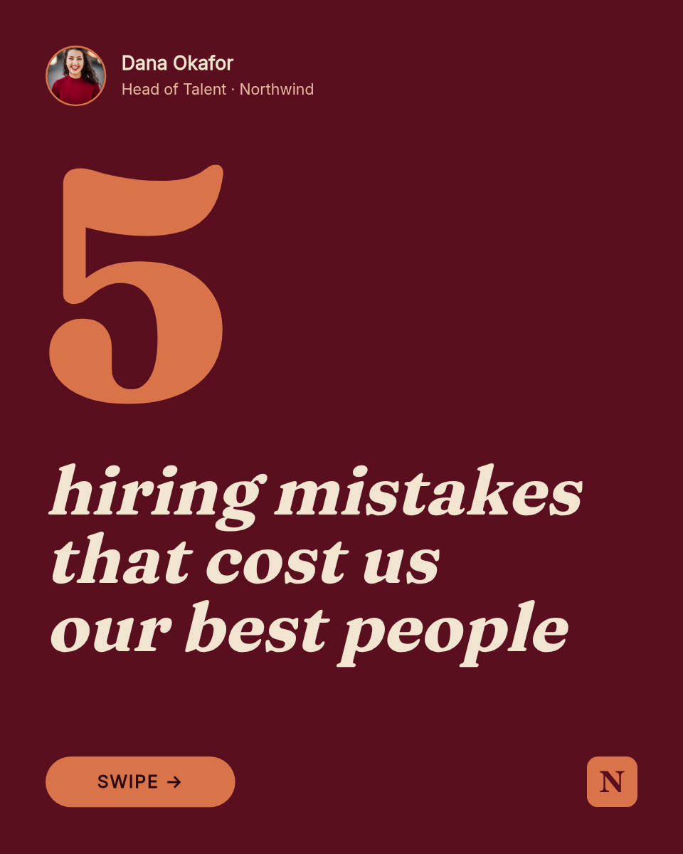 LinkedIn Carousel Template — 5 Hiring Mistakes, Oxblood - Page 1