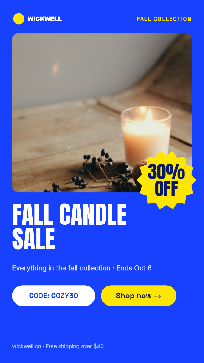 Multi-Platform Sale Banner Set — Candle Sale, Blue & Yellow - Page 4