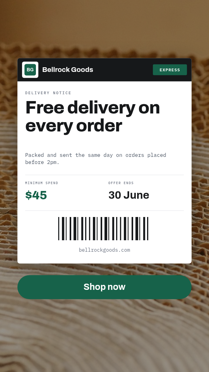 E-commerce delivery offer story