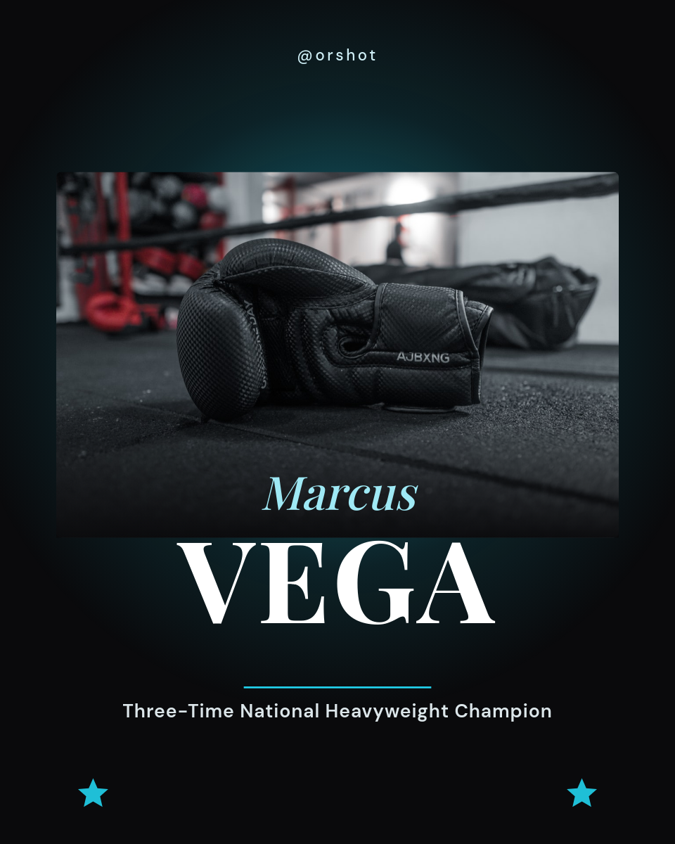 Dark Glow Champion Poster — Boxing Athlete Instagram Portrait
