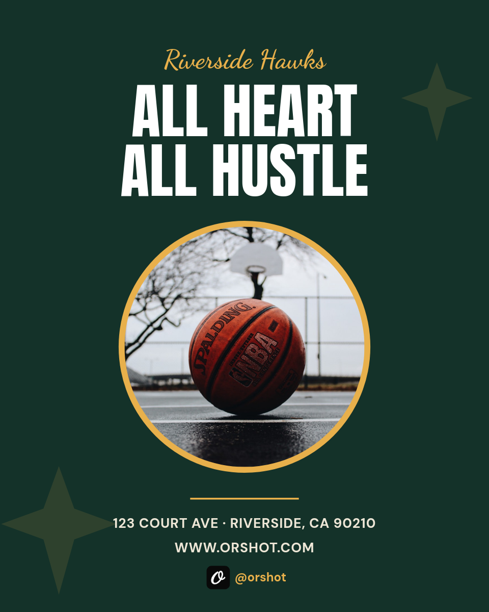 Basketball Team Flyer — Court Green, Bold Condensed Hype Headline
