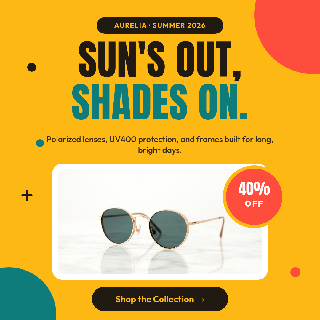 Bold Sunny Summer Sunglasses Collection Square Sale Ad